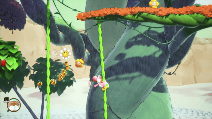 Continue to climb up the platforms and up the vines