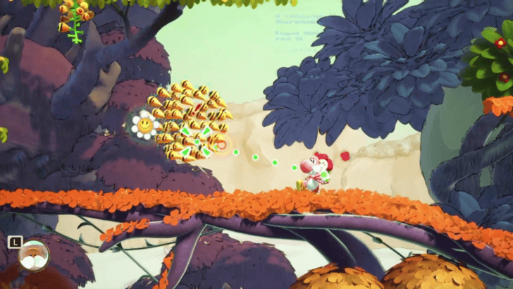 Go left and use an Egg Toss on the bee hives to retrieve another Smiley Flower