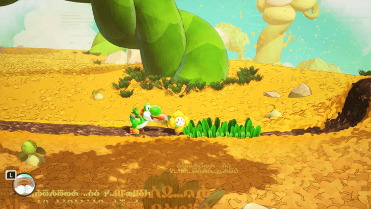 Go right and Gobble the flower creature by pressing B
