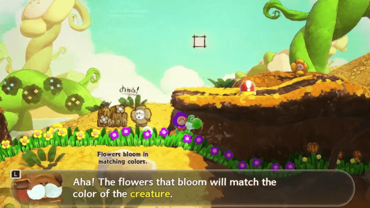 Go to the right of the pit to reveal another hidden path. This will lead to another Smiley Flower hovering above a mud pit