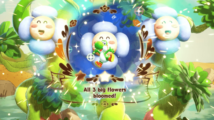 Jump into the 3 big flowers Sparkly Spot to leave the habitat